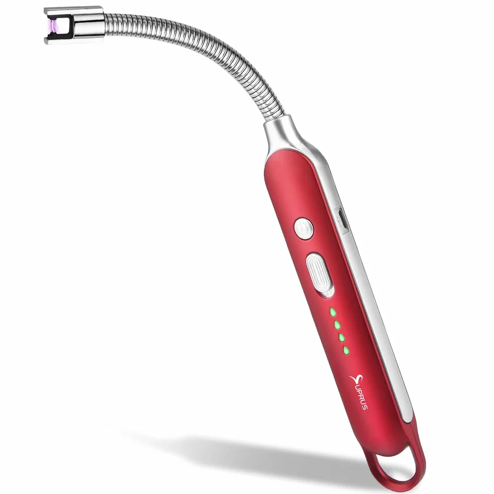 SUPRUS Łuk świetlny, odporna na wiatr, bez płomienia, elektryczna zapalniczka USB, do wielokrotnego ładowania, z zamkiem bezpieczeństwa