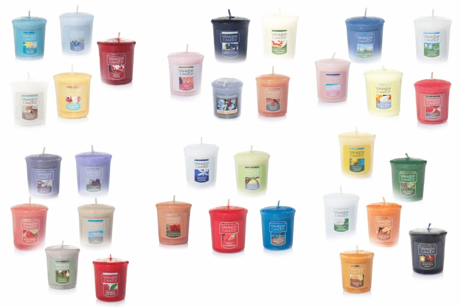 5 x losowo różne oficjalne próbki wotywne Yankee Candle – zapachy z pełnej serii klasycznej