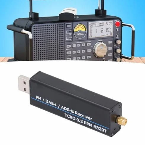 Odbiornik 100KHz-1766MHz RTL SDR RTL2832U R820T2 0.5PPM TCXO Odbiornik Radiowy Zdefiniowany Programowo dla Różnych Potrzeb Odbioru Radiowego