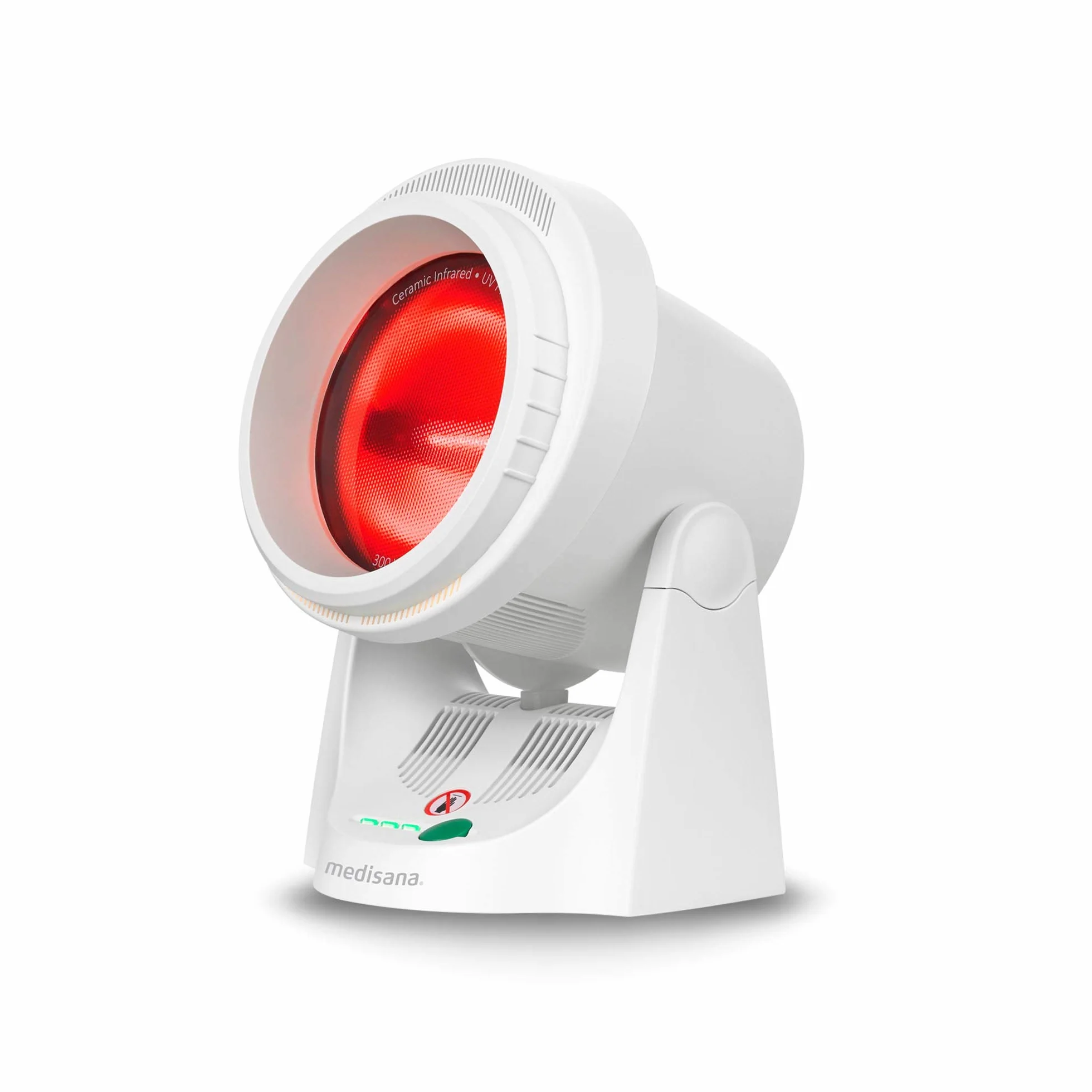 Medisana IR 850 Lampa cieplna na podczerwień 300 Watt, lampa na podczerwień poprawiająca samopoczucie, promiennik ciepła do rozluźnienia mięśni z funkcją timera i ochroną przed promieniowaniem UV