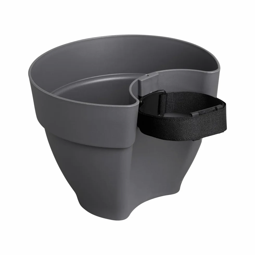 elho Vibia Campana Rura odpływowa Clicker 40, doniczka na kwiaty do użytku na zewnątrz, Ø 21,6 x wys. 16,3 cm, czarny/antracyt