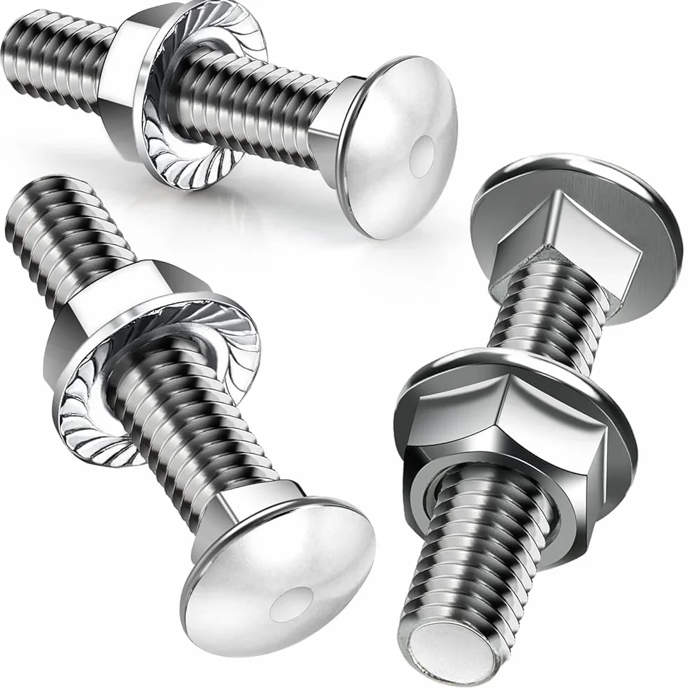 SWTYExt 25 sztuk śrub zamkowych M6X40mm śruby blokujące z łbem płaskim i nakrętkami kołnierzowymi Nakrętka M6 DIN 6923 śruby Torband do budownictwa, maszyn przemysłowych, dekoracji wnętrz