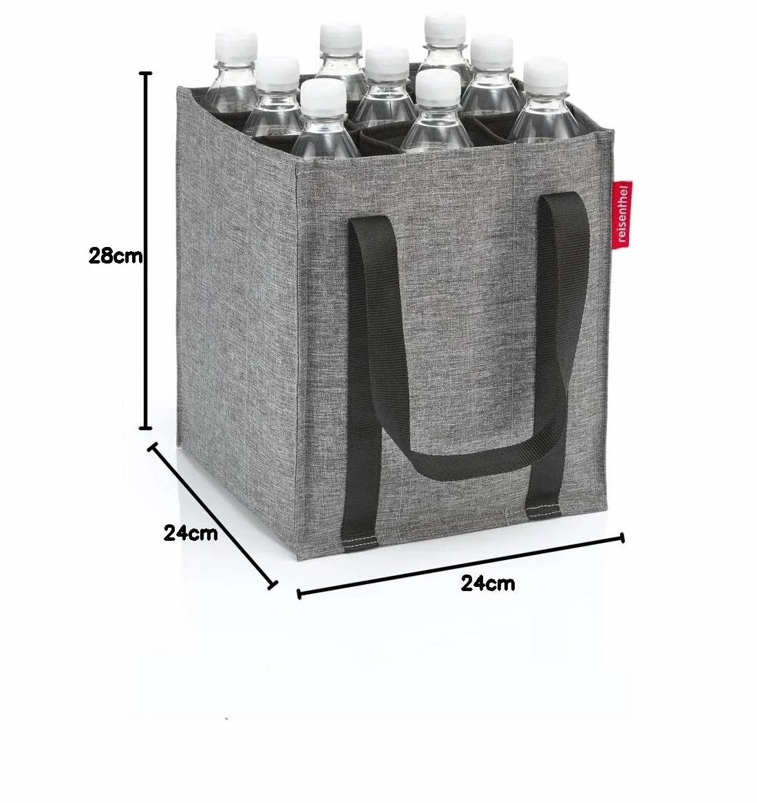 reisenthel Bottlebag Twist Silver – 9 przegródek, łatwy recykling butelek, paski do noszenia, Couleur: Twist Silver
