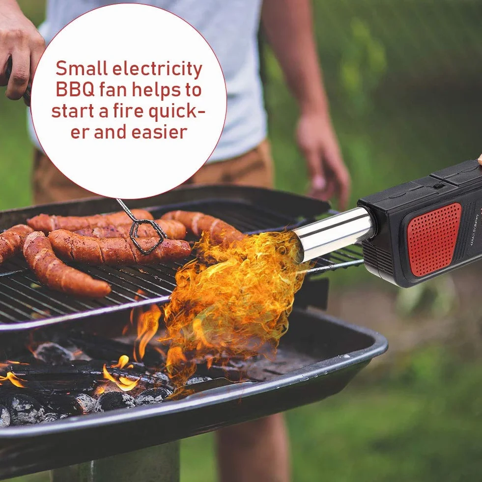 Dmuchawa do grilla - dmuchawa do grilla przenośna ręczna elektryczna dmuchawa do grilla dmuchawa powietrza na zewnątrz kemping piknik grill narzędzie do gotowania