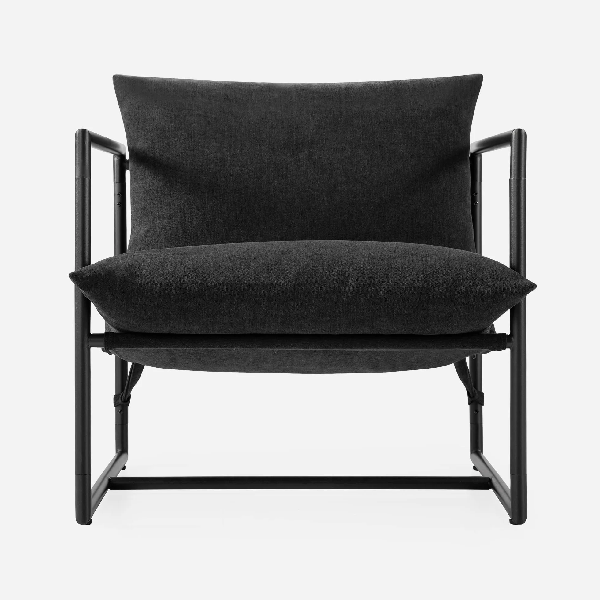 Zinus Fotel Ada Relax 79 x 68 x 79 cm z metalową ramą i wypełnieniem z pianki płatkowej, czarny