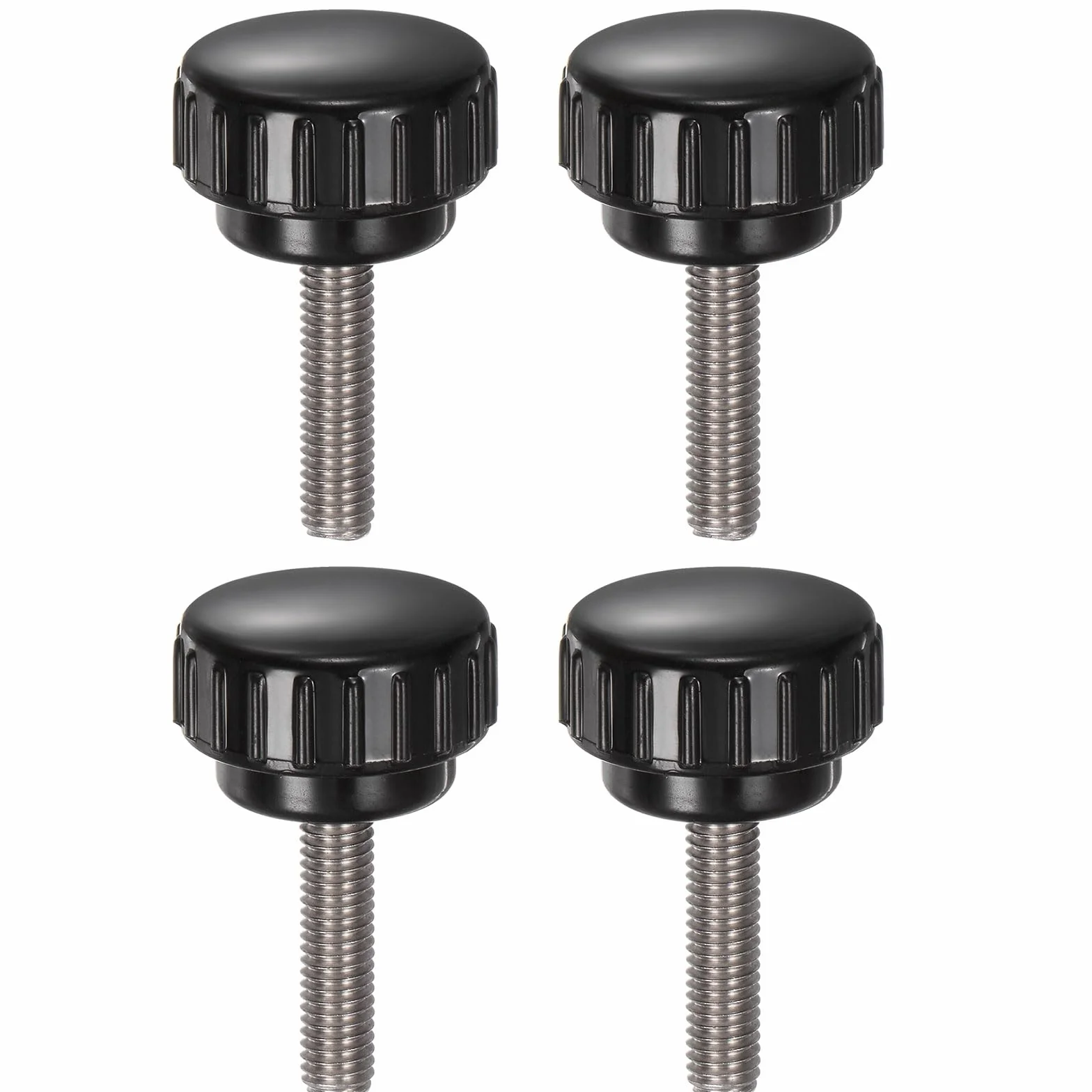 QUARKZMAN 4 sztuki śrub radełkowanych z gwintem M6 x 25 mm x 25 mm śruba z łbem okrągłym ze stali nierdzewnej 304 bolce z uchwytem okrągłym, guziki zaciskowe 25 mm, śruby kciukowe, śruba napinająca do