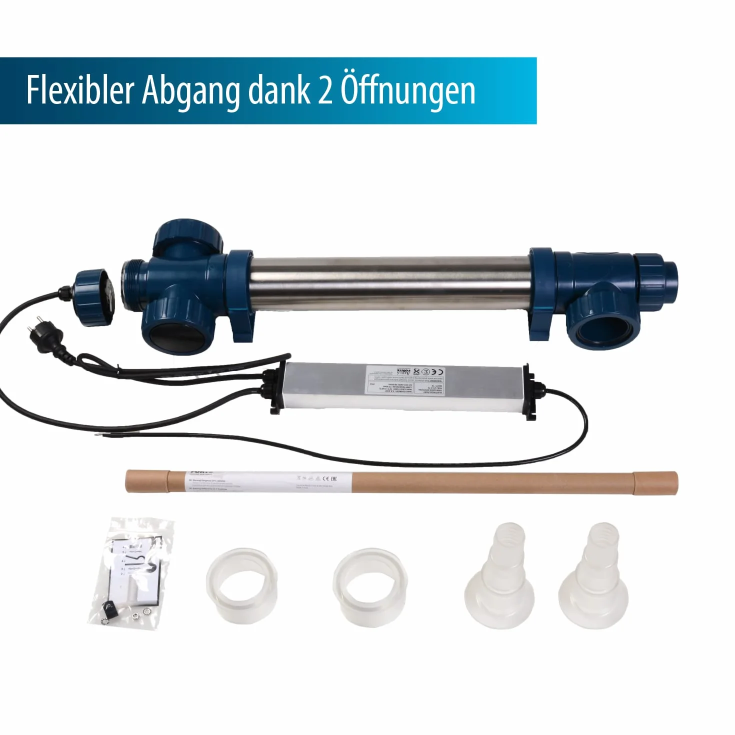 Aquaforte Midi Power Uvc Jednostka Uv-C, Srebrny/Niebieski, 76 x 20 x 13 cm