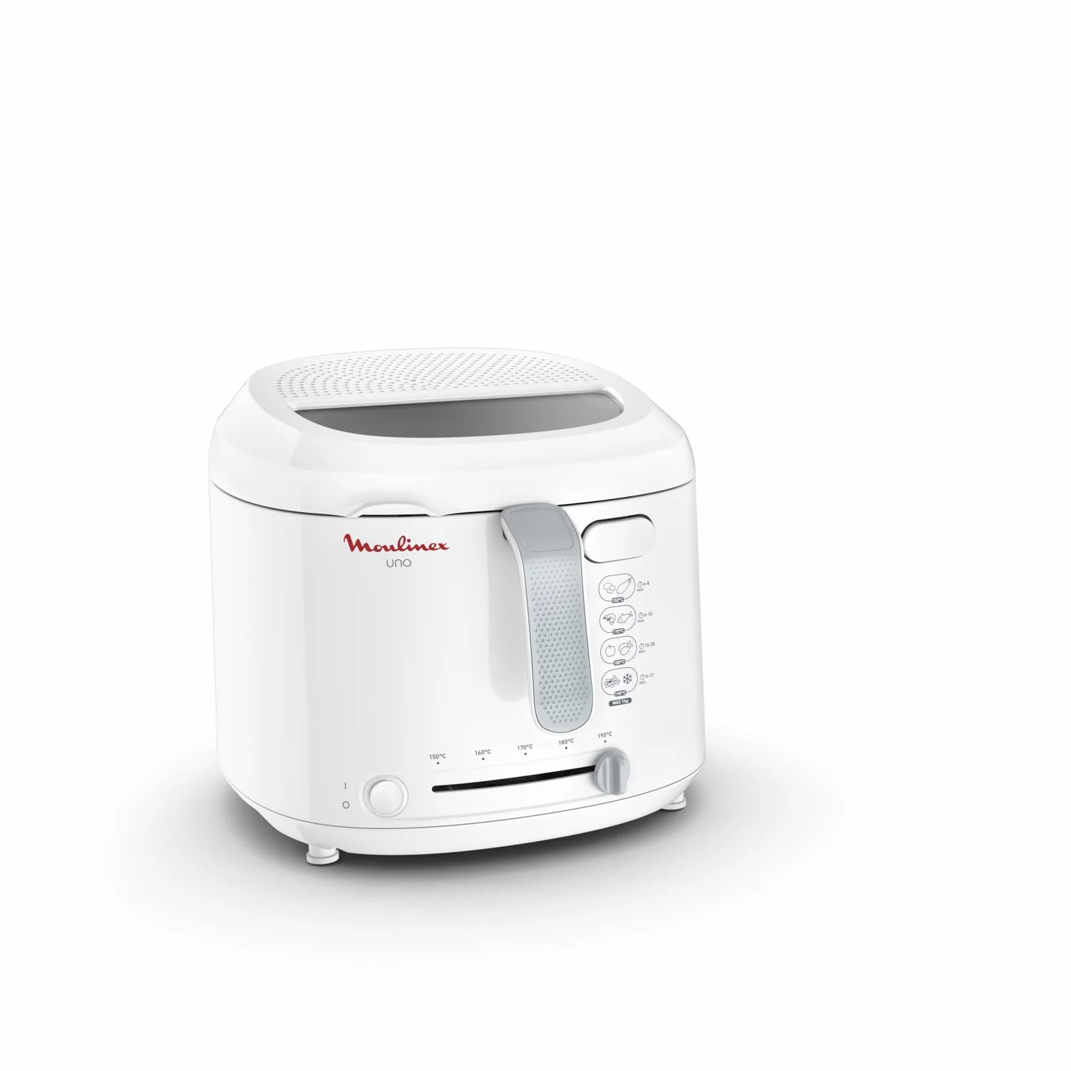 Moulinex AF2031 Uno frytkownica, pojemność 1 kg dla 4 osób, pojemność oleju 1,8 l, biała