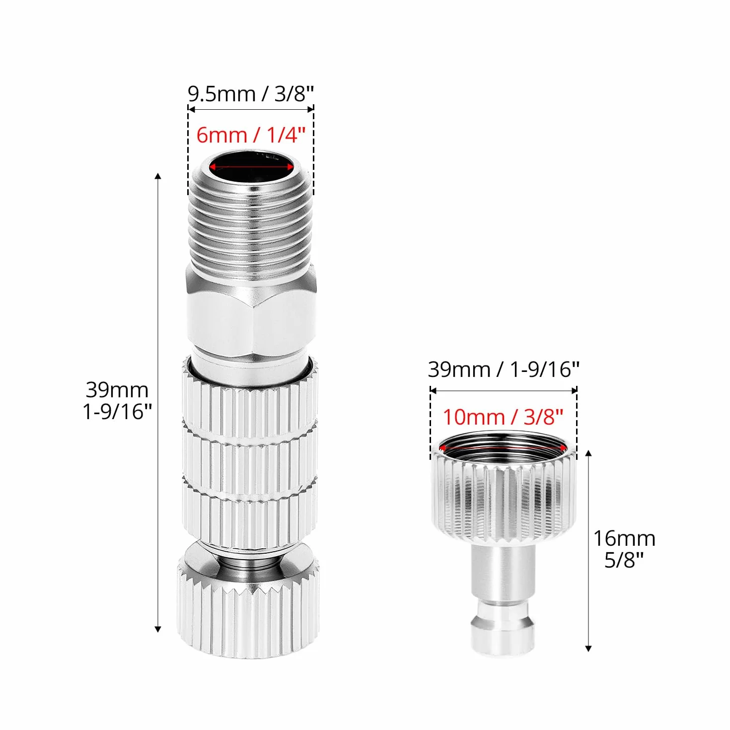 QWORK® 5 sztuk 1/8" adapter Airbrush, szybkozłączka Airbrush, łatwe podłączanie/odłączanie pistoletów natryskowych i sprężarek powietrza