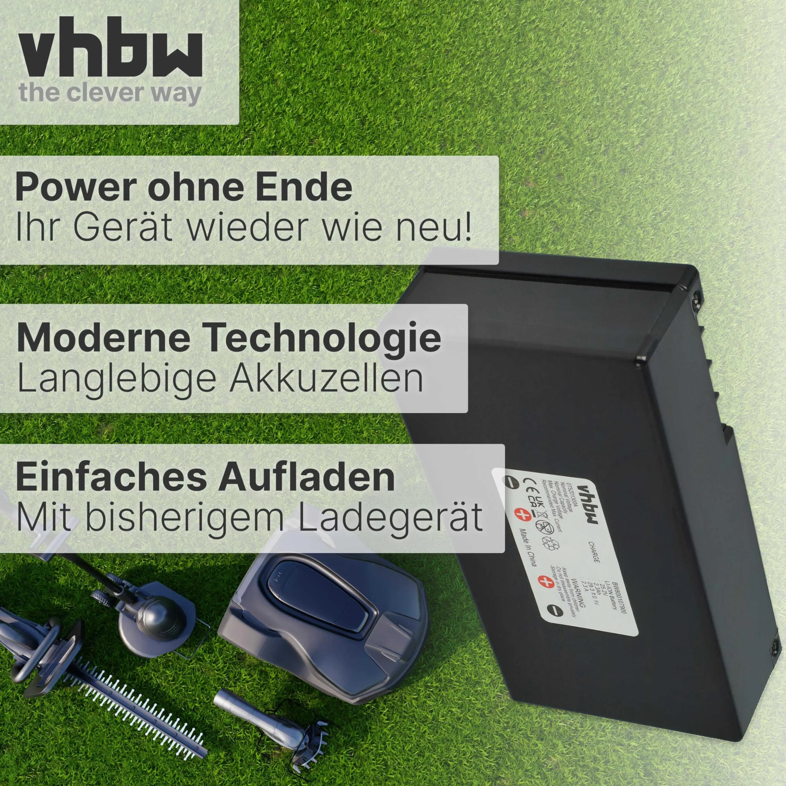 vhbw Akumulator kompatybilny z kosiarką automatyczną Stiga 125, 127, 200, 223, 225, 225s, 228, 228s (2300 mAh, 25,2 V, litowo-jonowa)