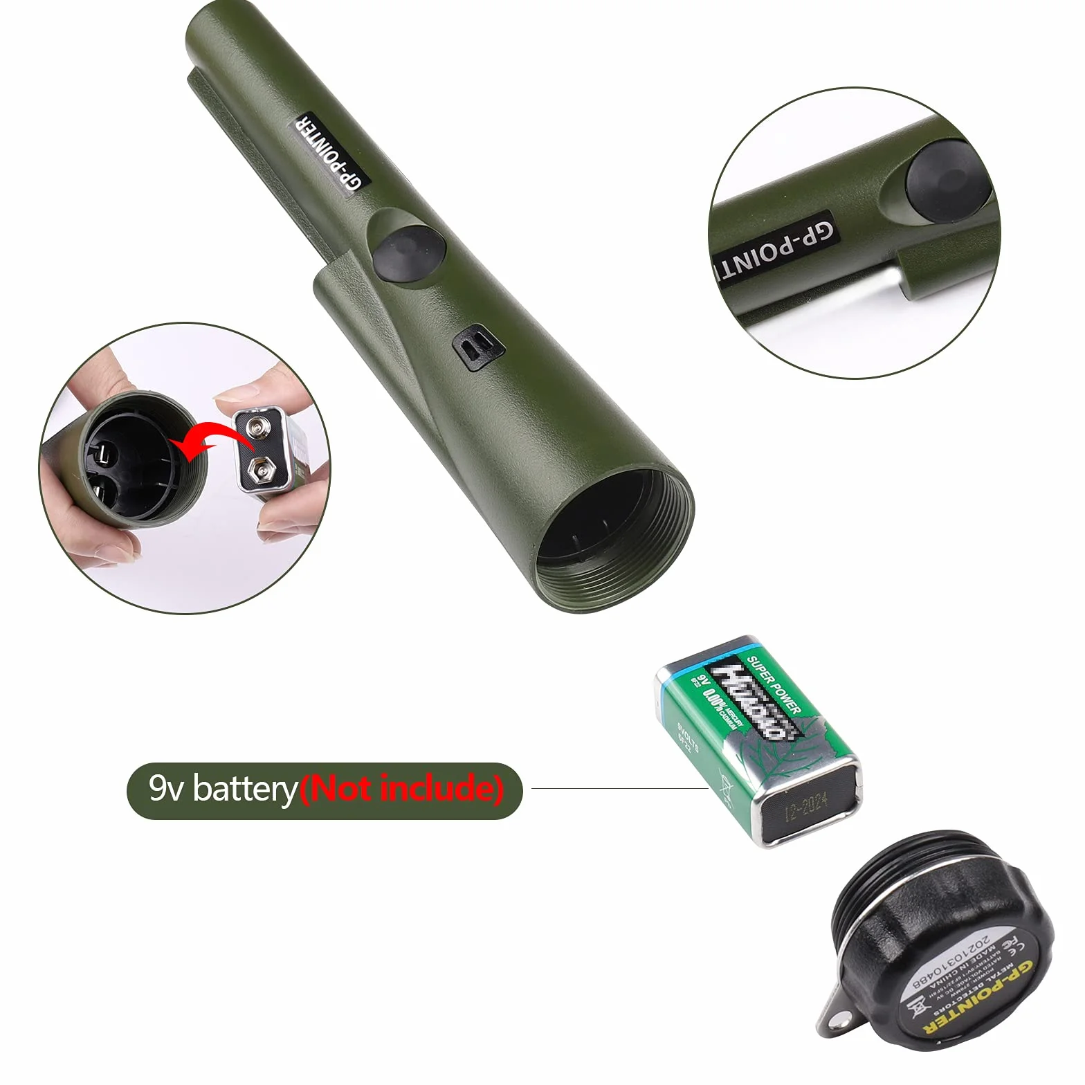 Diealles Shine Przenośny wykrywacz metalu, wodoszczelny wykrywacz metalu z wbudowanym wskaźnikiem LED, skanowanie w zakresie 360° do poszukiwania skarbów