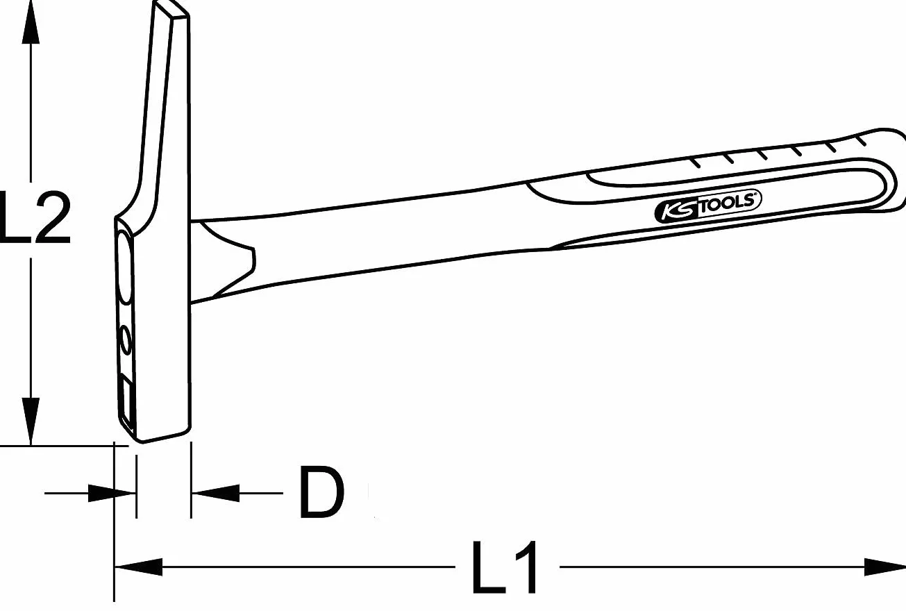 KS Tools 142.4030 Mlotek dla elektryka, model francuski,200g, wlókno szklane