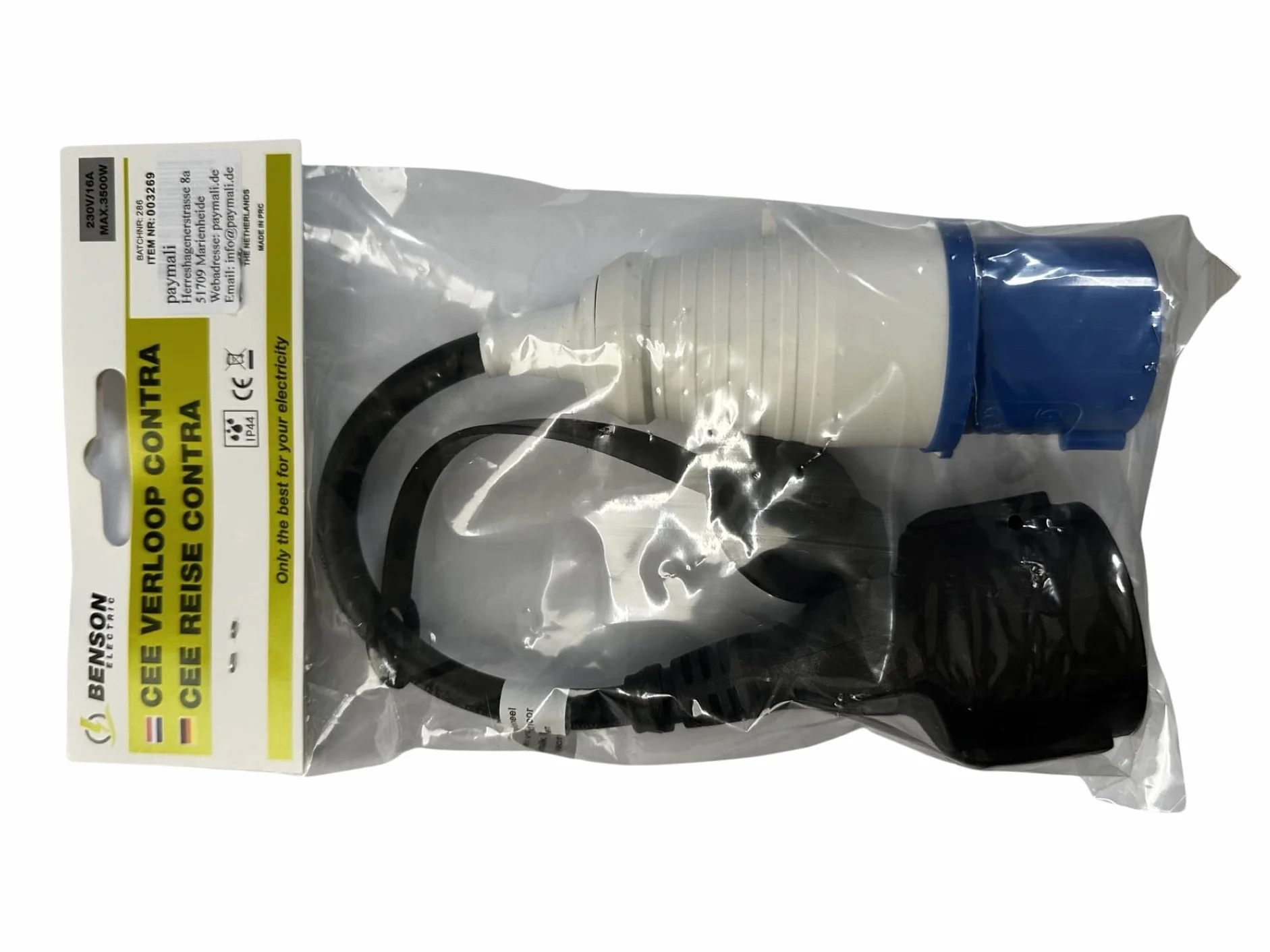 CEE Adapter 230 V/16 A adapter prądu CEE wtyczka na gniazdo Schuko IP44