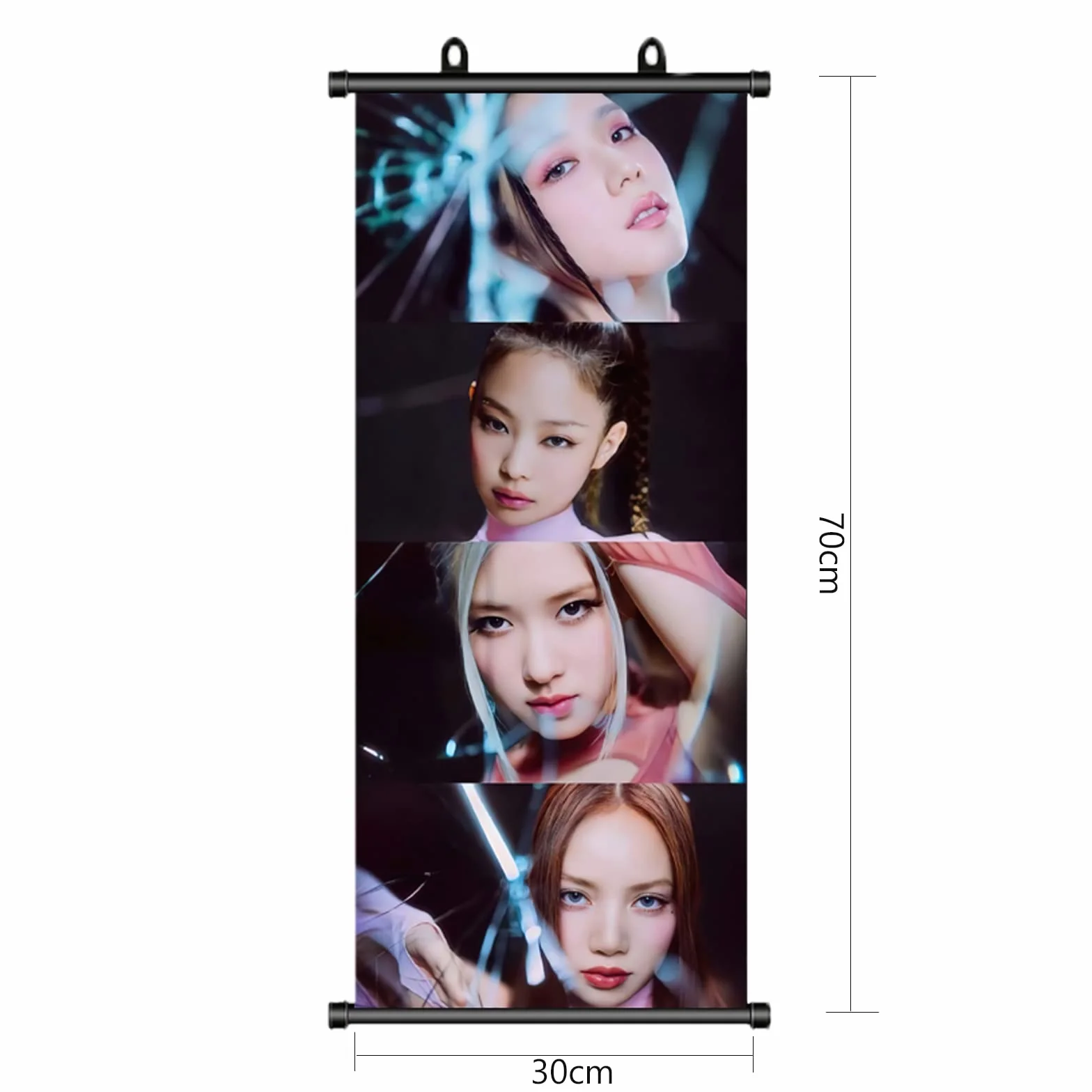 TuYines Blackpink Merchandise - obraz na rolce, artykuł dla fanów, plakat przewijany, prezent, plakat materiałowy do dekoracji ścian 70 x 30 cm