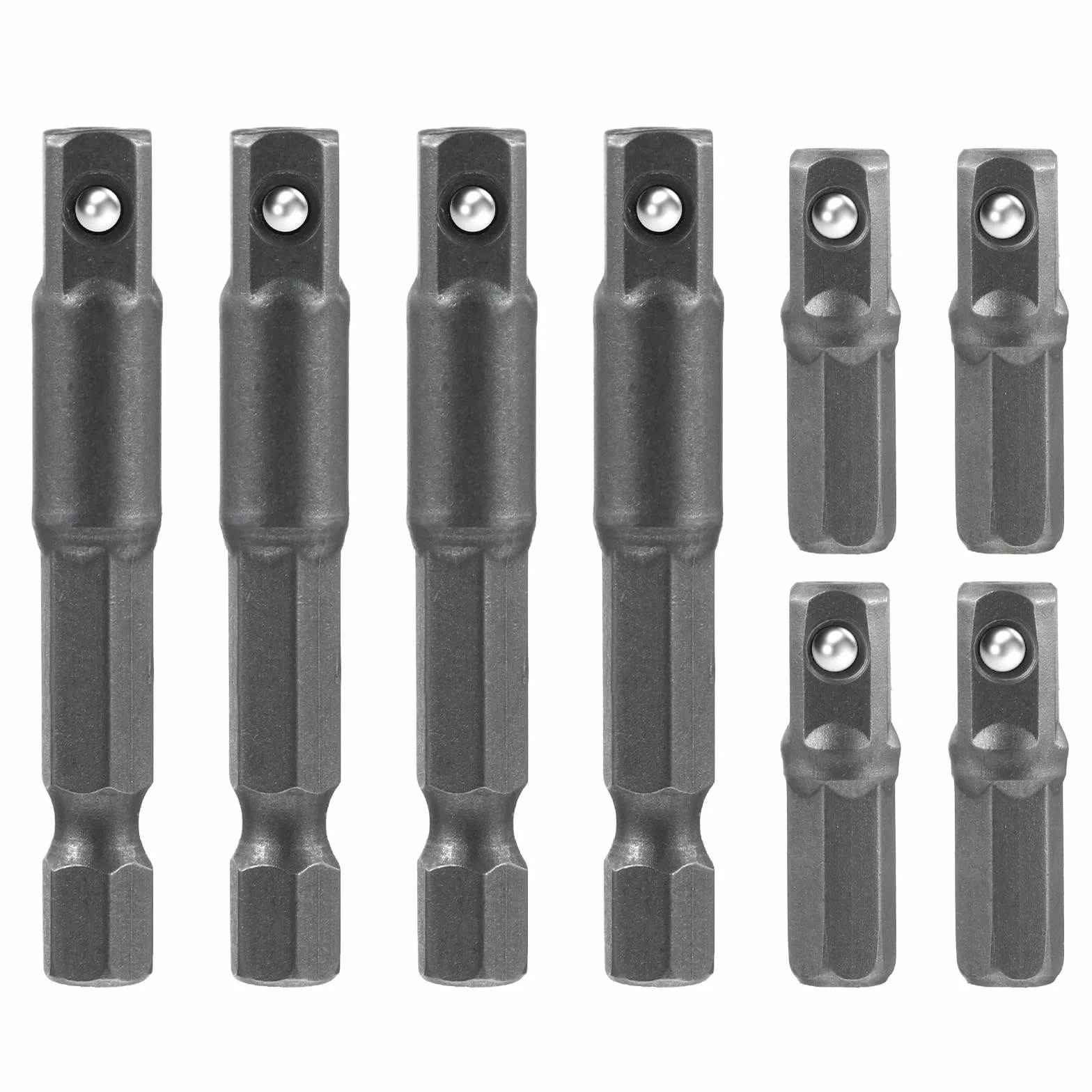 8-częściowy zestaw adapterów do kluczy nasadowych, uniwersalny adapter sześciokątny 6,35 mm (1/4") do wiertarki i wkrętarki akumulatorowej, nasadki i klucze nakrętkowe