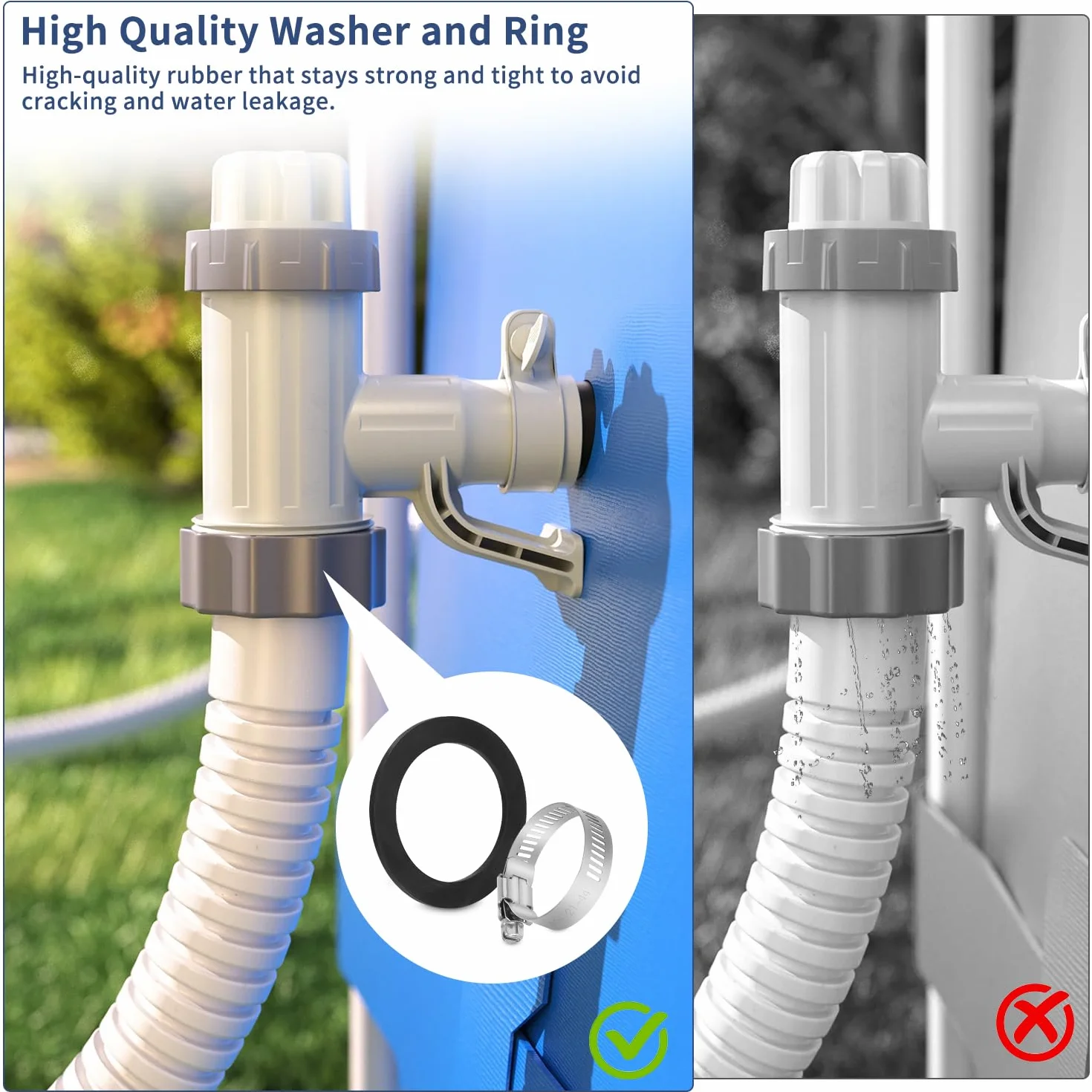 Adapter węża basenowego 4PCS, adapter do basenu Intex, zestaw adaptera węża basenowego, adapter węża do pompy, złącze do węża basenowego Ø 32 i 38 mm, adapter węża basenowego