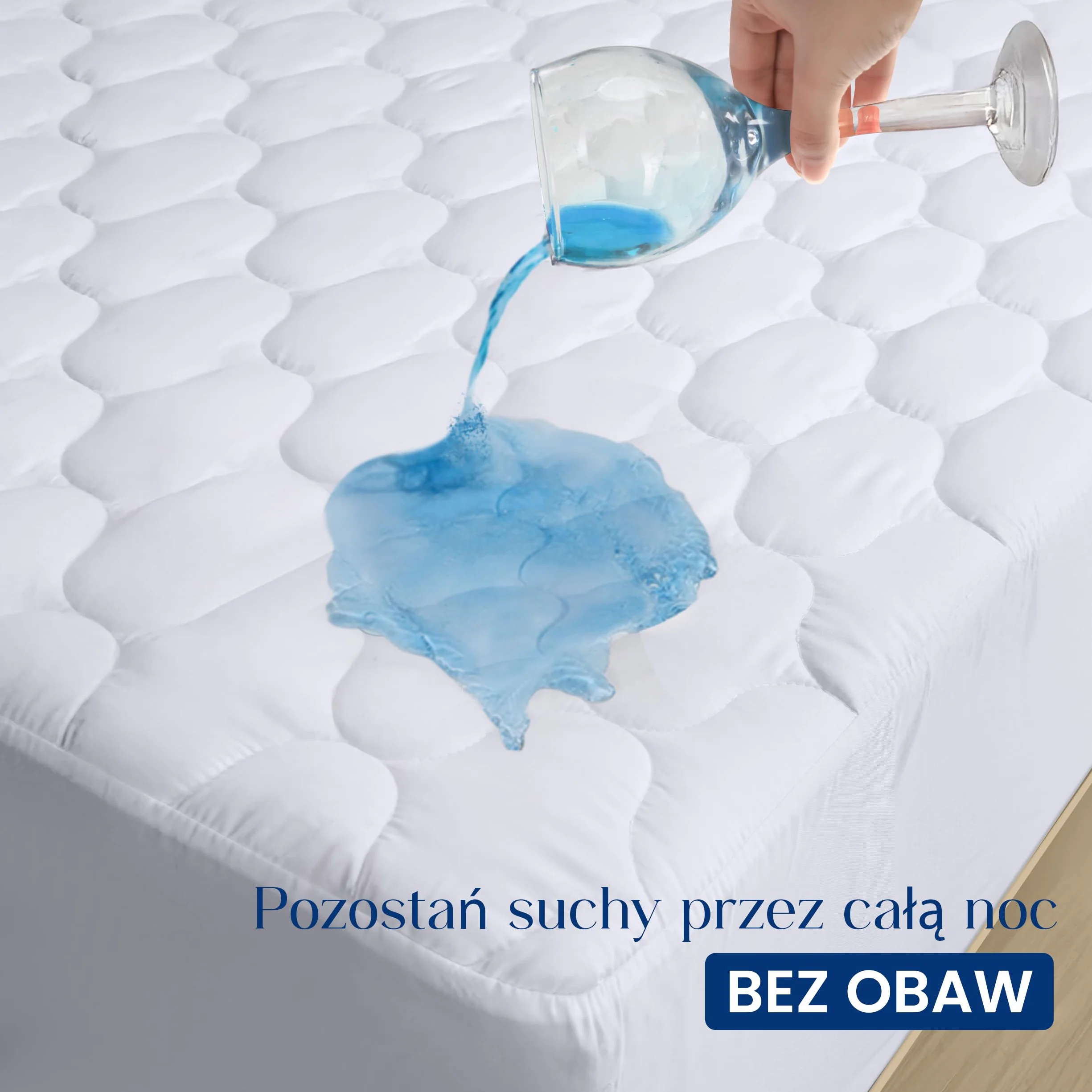 Utopia Bedding Wodoodporny Ochraniacz na Materac 160x200 cm, Pikowany Pokrowiec na Materac Rozciąga Się do 30 cm (biały)