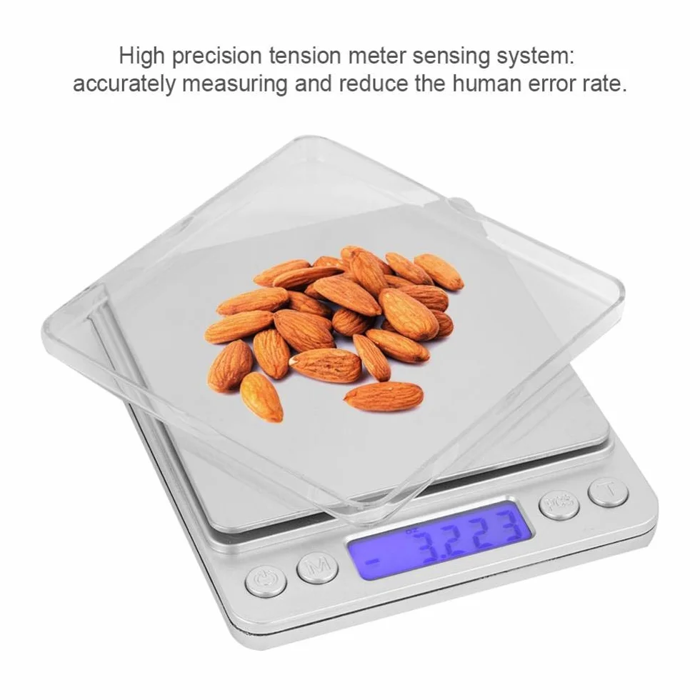 Cyfrowa waga kuchenna ze stali nierdzewnej 500 g/0,01 g LCD