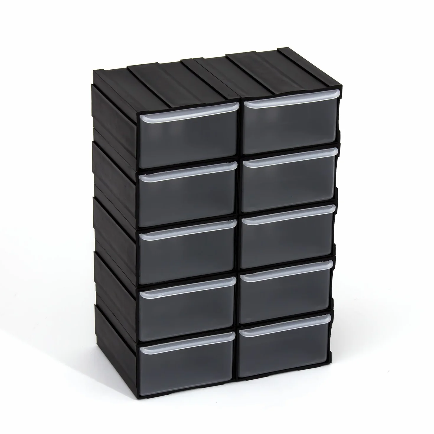 PATROL Group szu10 x czapg001 Zestaw 10 szuflad modułowych, 5 kolorów, czarny, 11 x 7,5 x 4,5 cm