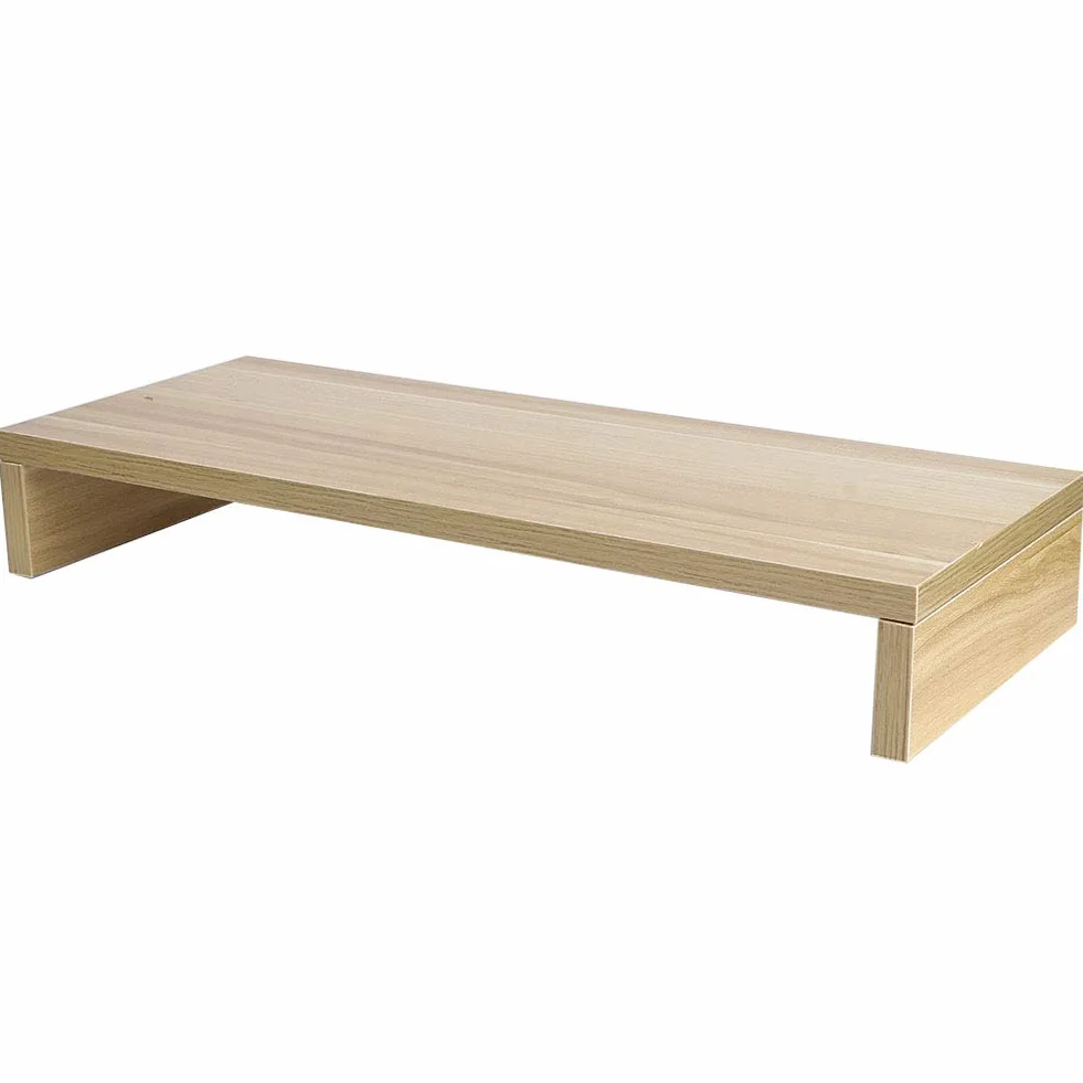 Podstawa monitora biurkowego, ekran komputera i podstawka na laptopa, stojak na monitor Półka na biurko Drewniany stojak na stół biurkowy, 50 x 20 x 7,7 cm (naturalny)
