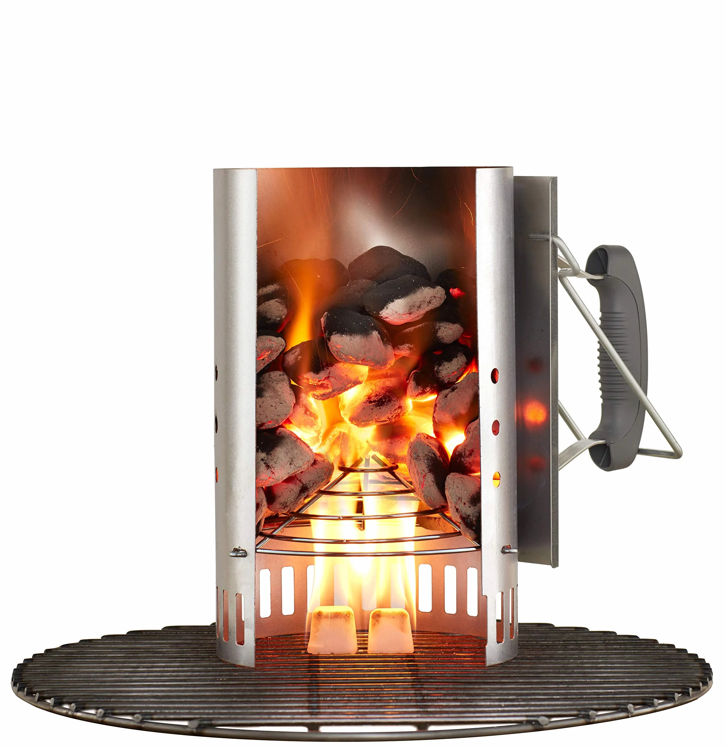 Weber Komin do Rozpalania- Duży (Wysokość 32cm), Kompaktowy z Dwoma Uchwytami, Idealny do Wszystkich Grilli Węglowych o Średnicy Co Najmniej Ø 47cm, Pomoc w Rozpalaniu Węgla i Brykietów - (7416)