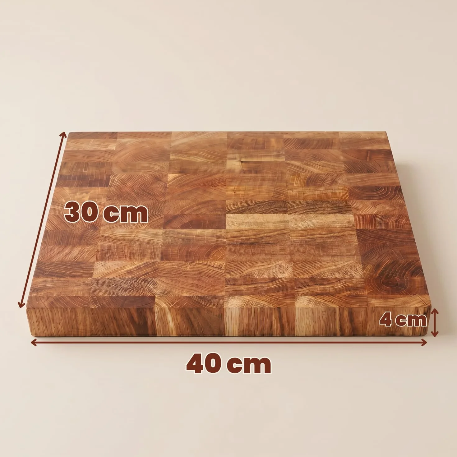 Dębowa deska do krojenia 40x30x4 cm lite drewno olejowany blok kuchenny