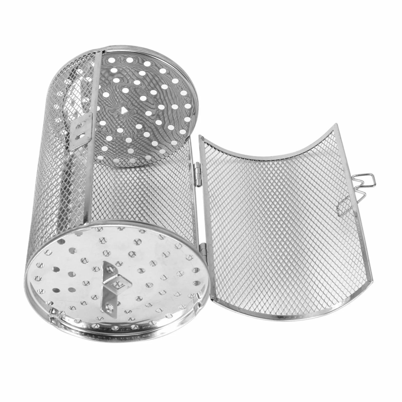 Stal szlachetna Barbecue Shop naczynia do pieczenia Rotisserie kosz do kuchni domowej ziarna kawy grill bębenek do pieczenia nakrętka do pieczenia pieca kosz orzecha ziemnego 12 x 18 cm