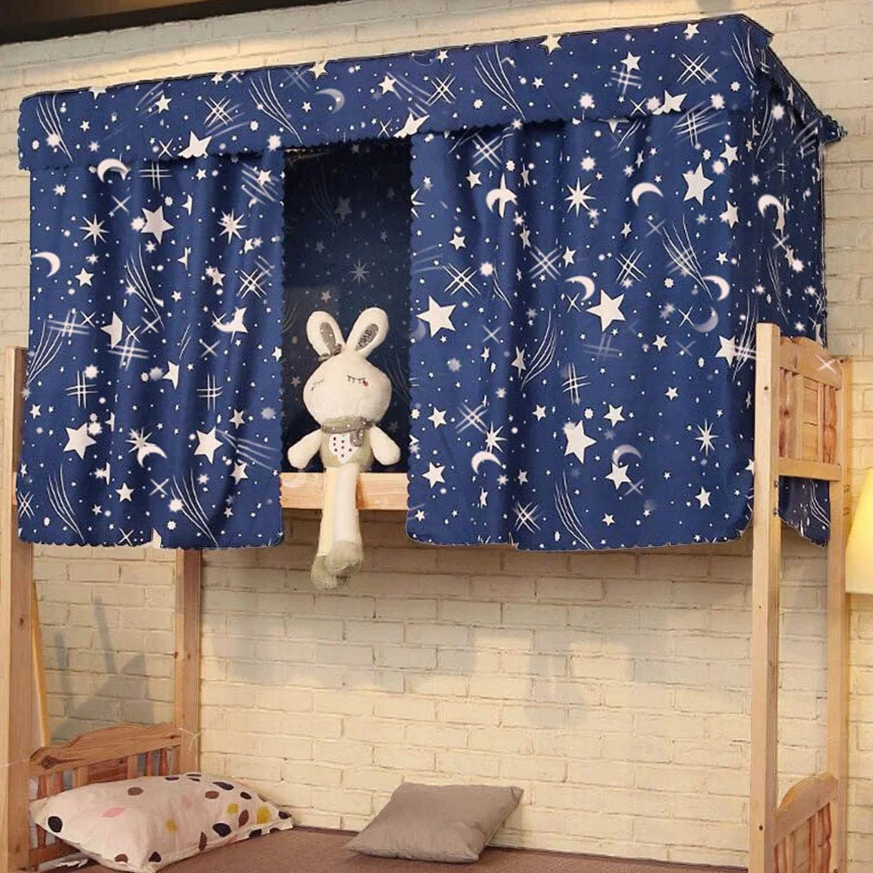 LA HAUTE baldachim na łóżko pojedyncze, łóżko piętrowe, zasłona do akademika, zaciemniająca tkanina, moskitiera, pościel, namiot (Galaxy Starry 1,5 x 2 m)