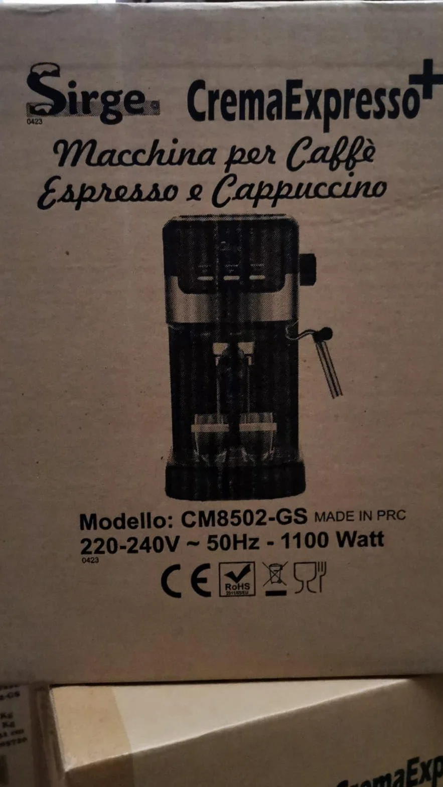 Sirge CREMAEXPRESSO ekspres do kawy espresso i cappuccino 1100 W 15 barów 1,25 l czarna