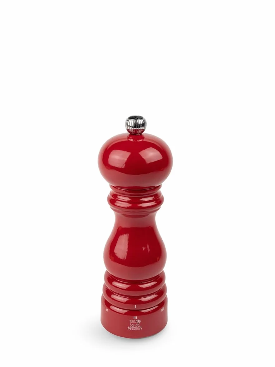 PEUGEOT Młynek do soli Paris u'Select 18 cm 6 stopni mielenia drewno PEFC czerwony