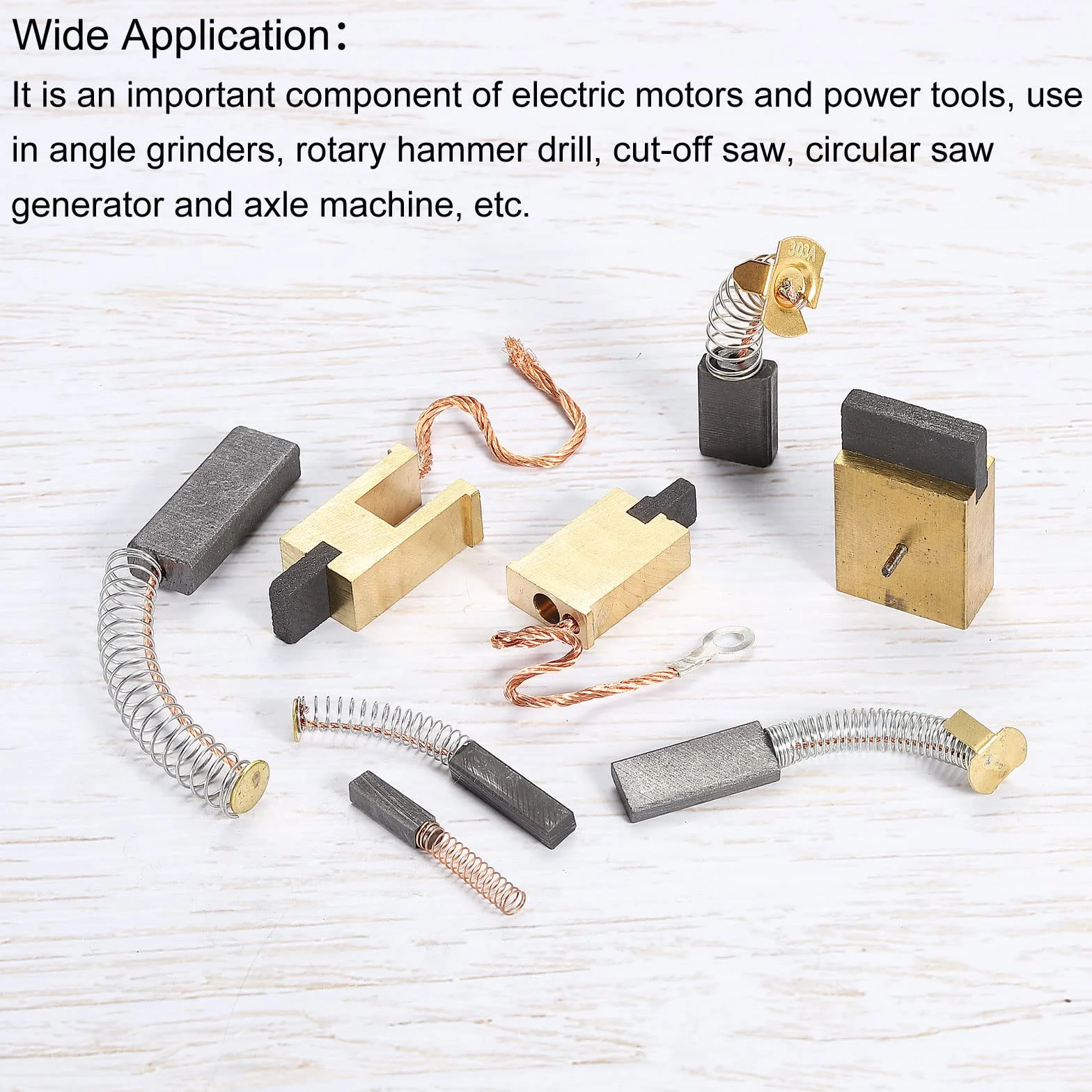 PATIKIL Szczotki węglowe 12 x 8 x 5 mm do silników elektrycznych elektronarzędzia szlifierka kątowa piła stołowa naprawa części zamiennych, 10 sztuk