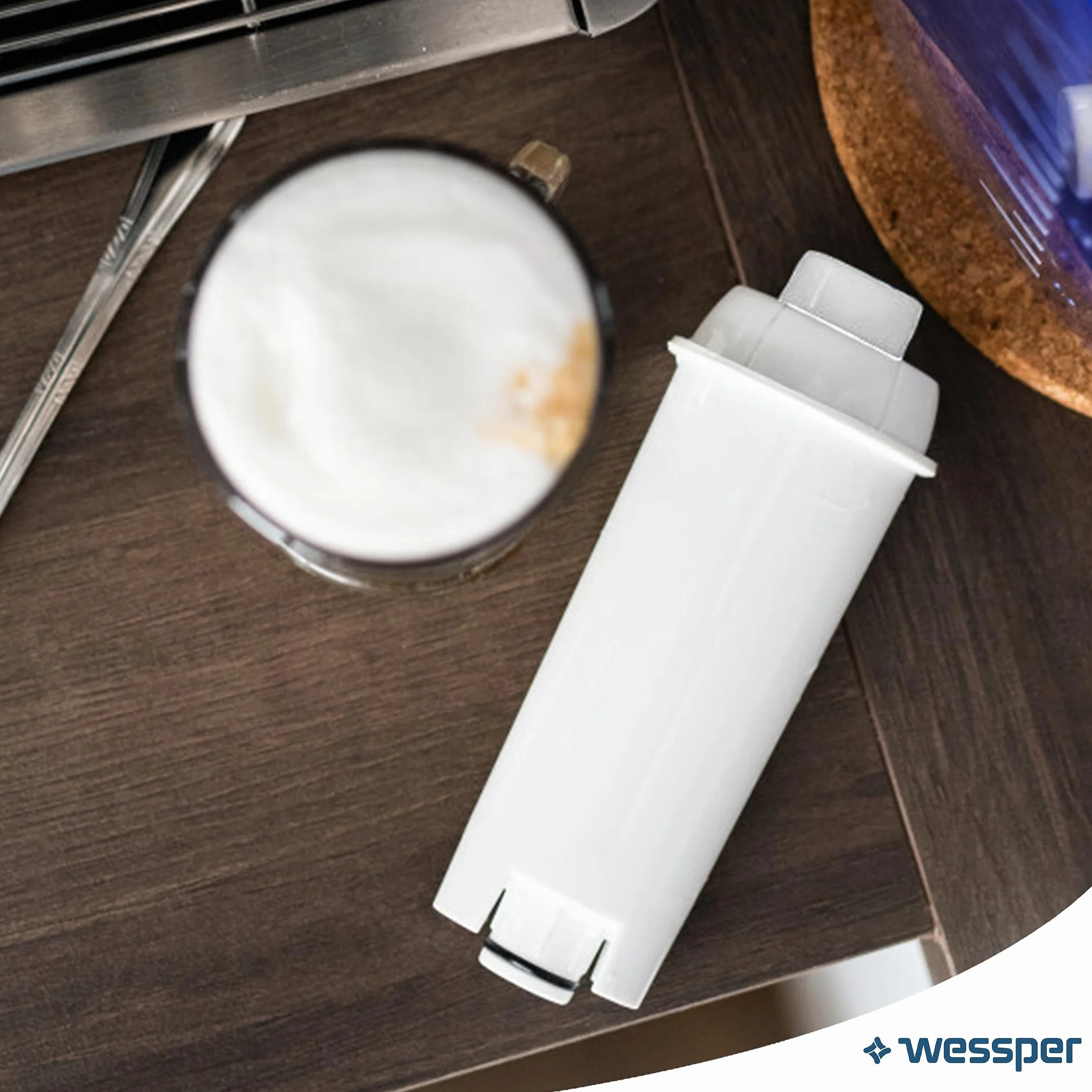 Wessper Aqua Lunga Filtr wody do ekspresu do kawy Delonghi DLSC002, SER3017 & 5513292811 - kompatybilny z ECAM, ESAM, ETAM, seria SECAM (2 sztuki)