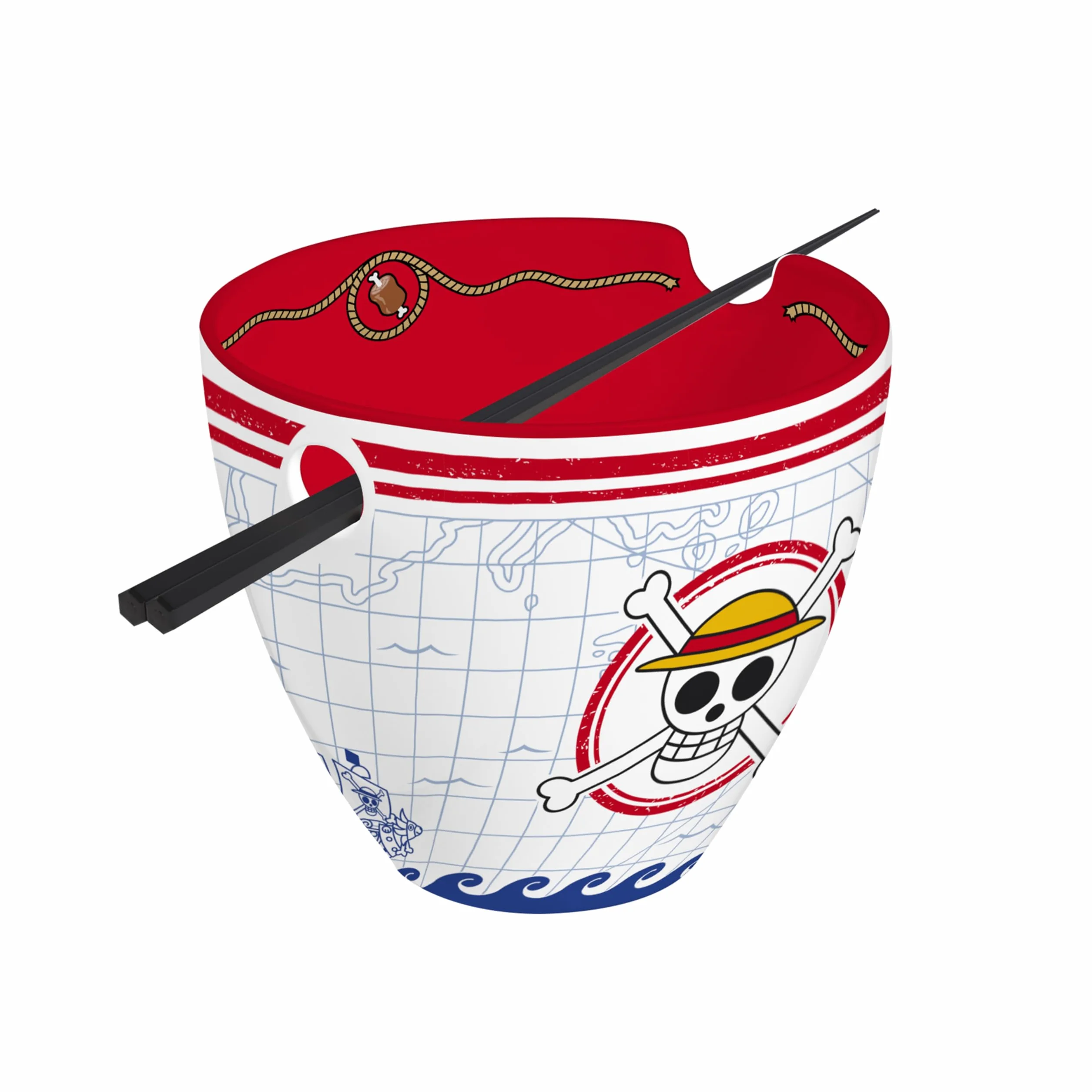 One Piece Monkey D. Luffy Ramen Bowl with Chopsticks