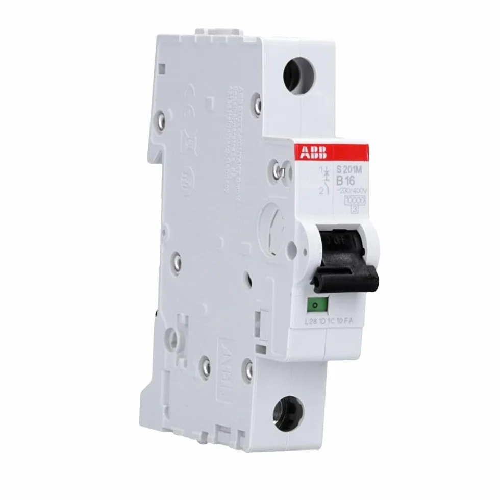 ABB S201M-B16 Miniaturowy wyłącznik automatyczny, 1 biegun, typ B, pojemność zerwania 10 kA/15 kA, prąd 16 A (2CDS271001R0165)