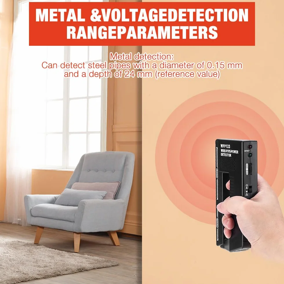 Wpp123 wykrywacz metali, mały Pinpointer wykrywacz metalu na ścianie, wielofunkcyjny wykrywacz metali, wysoki regulowany wykrywacz drutu elektrycznego