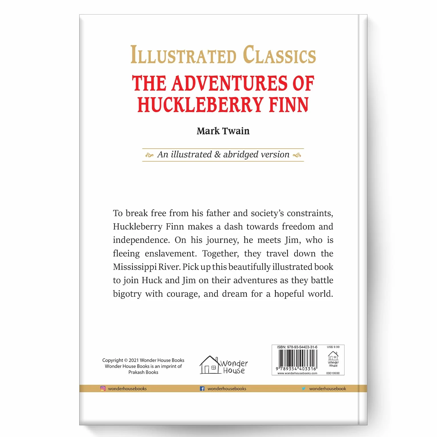 The Adventures of Huckleberry Finn: Illustrated Abridged Children Classics English Novel with Review Questions (Hardback)