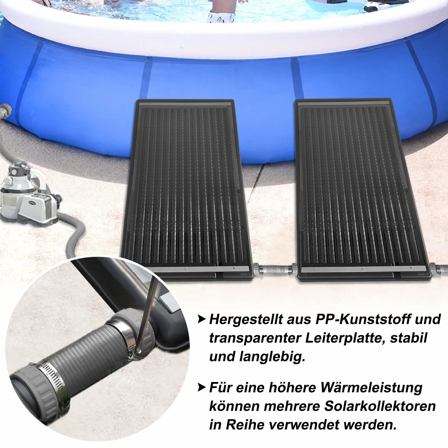 Basenowy podgrzewacz solarny o pojemności 15 l, 111,5 x 66 x 35 cm, kolektor słoneczny, do prysznica ogrodowego, basenu, basenów, prosty