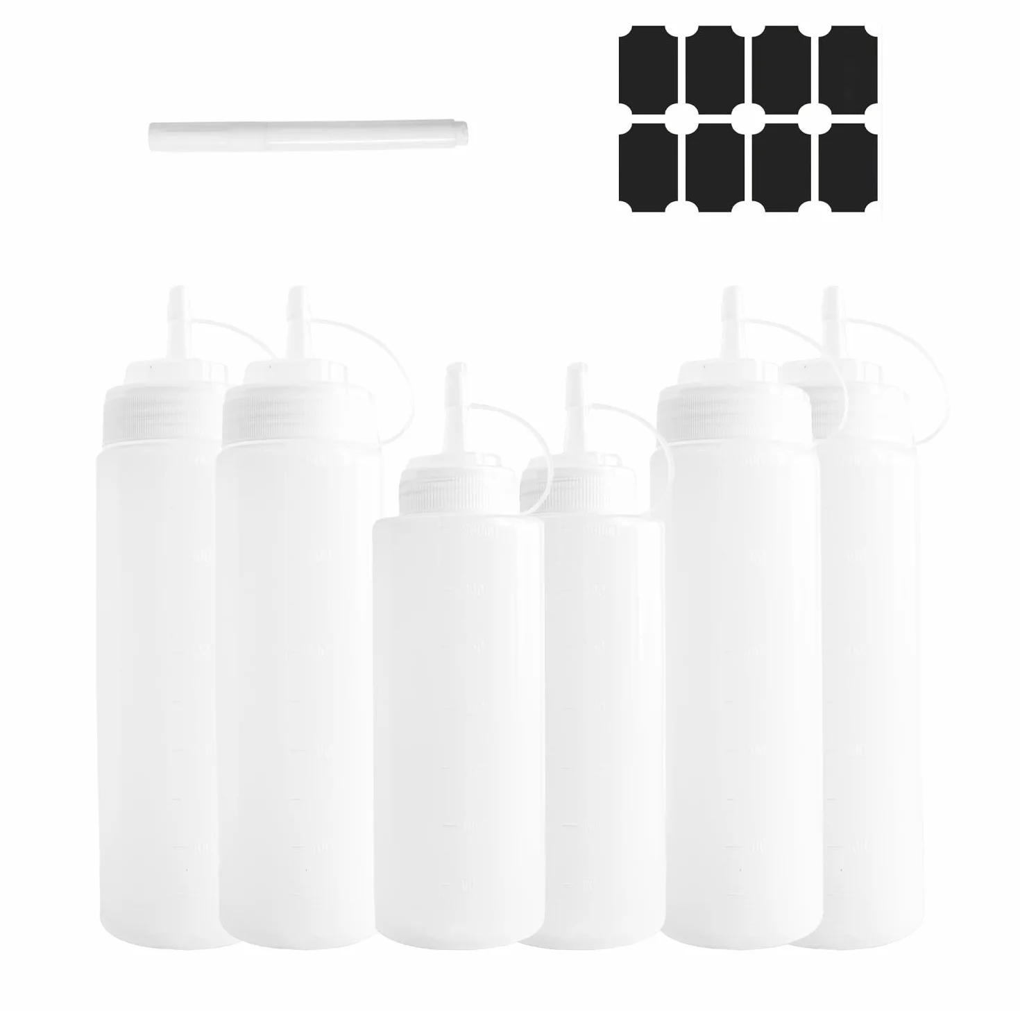 Butelki do wyciskania na sos olej dozownik 4x500 ml 2x360 ml 2720 ml tworzywo sztuczne