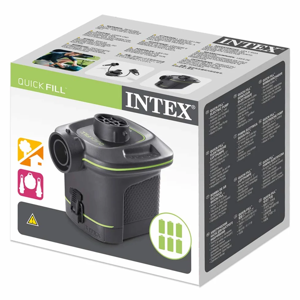 Intex Quick-Fill Pompa do Łóżek Dmuchanych, Czarny/Zielony, 420 l/min