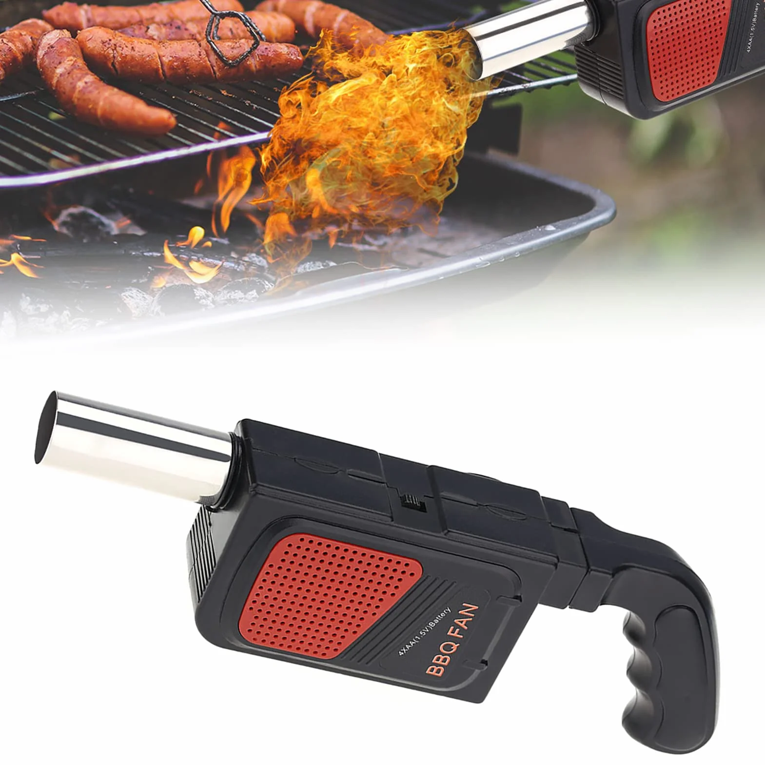Przenośny, ręczny, elektryczny grill, wentylator do gotowania, dmuchawa powietrza, miech ogniowy, narzędzie do pikniku kulinarnego na świeżym powietrzu