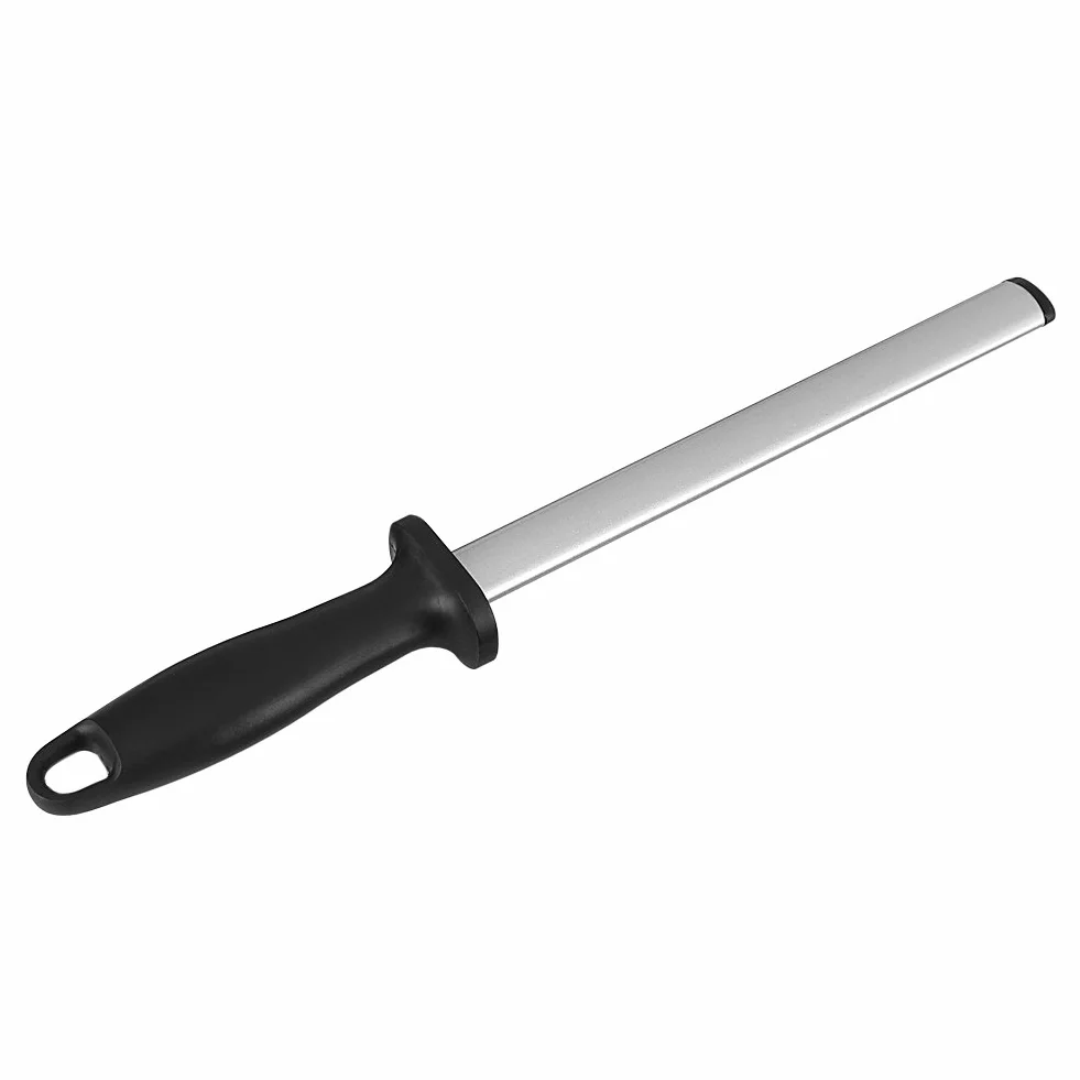 Zerodis Diamentowa stal do ostrzenia 20 cm owalna ostrzałka do noży stalowy pręt kuchenny