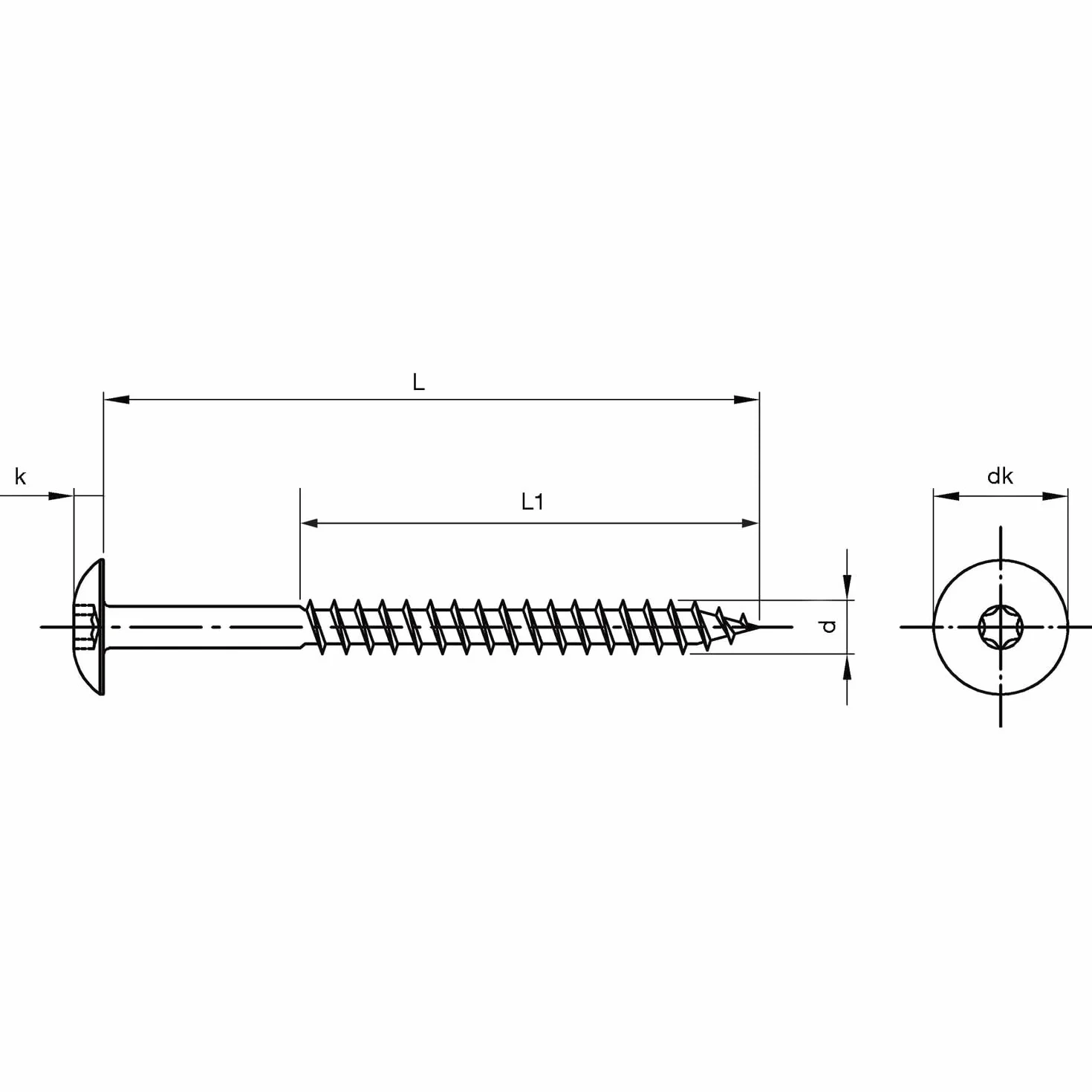 TRESPO 908624825 śruba fasadowa 4,8 x 25 TX20 A2, srebrna