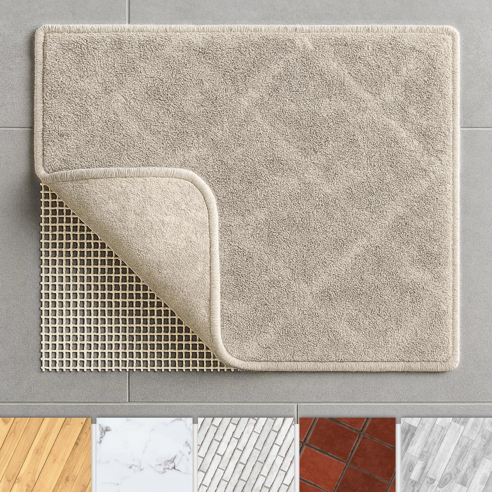 COM-FOUR® Mata antyposlizgowa do dywanu - podkladka pod dywan 180x120 cm - stoper do dywanu - mata antyposlizgowa w kolorze bialym - mata do szuflady z mozliwoscia przyciecia