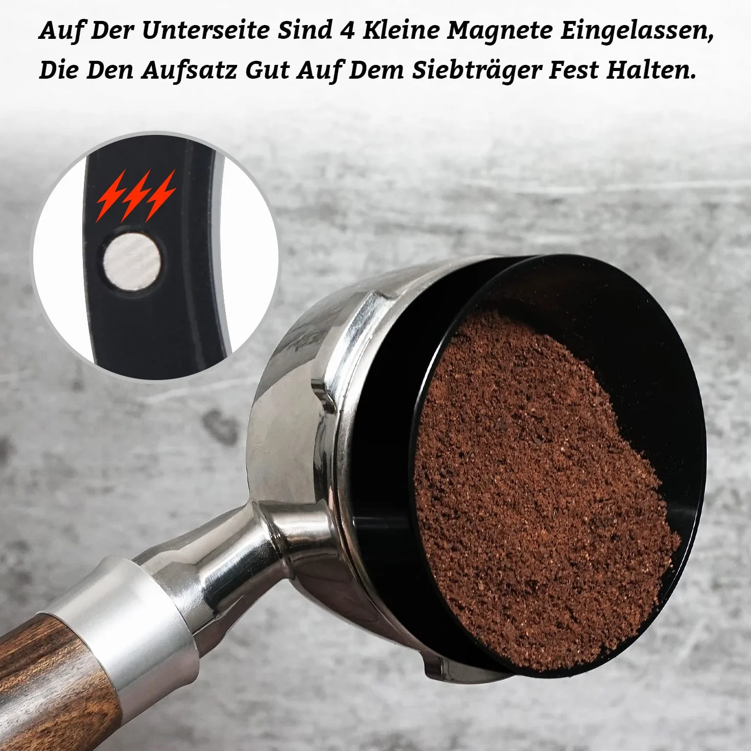 Pierścień dozujący 58 mm sitko do kawy lejek espresso czarny