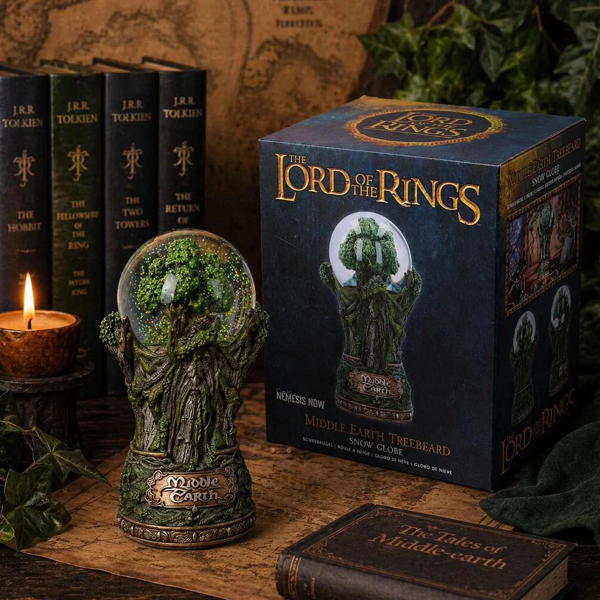 Nemesis Now Oficjalnie licencjonowany Władca Pierścieni Śródziemie Treebeard Snow Globe, Zielona, 22,5 cm