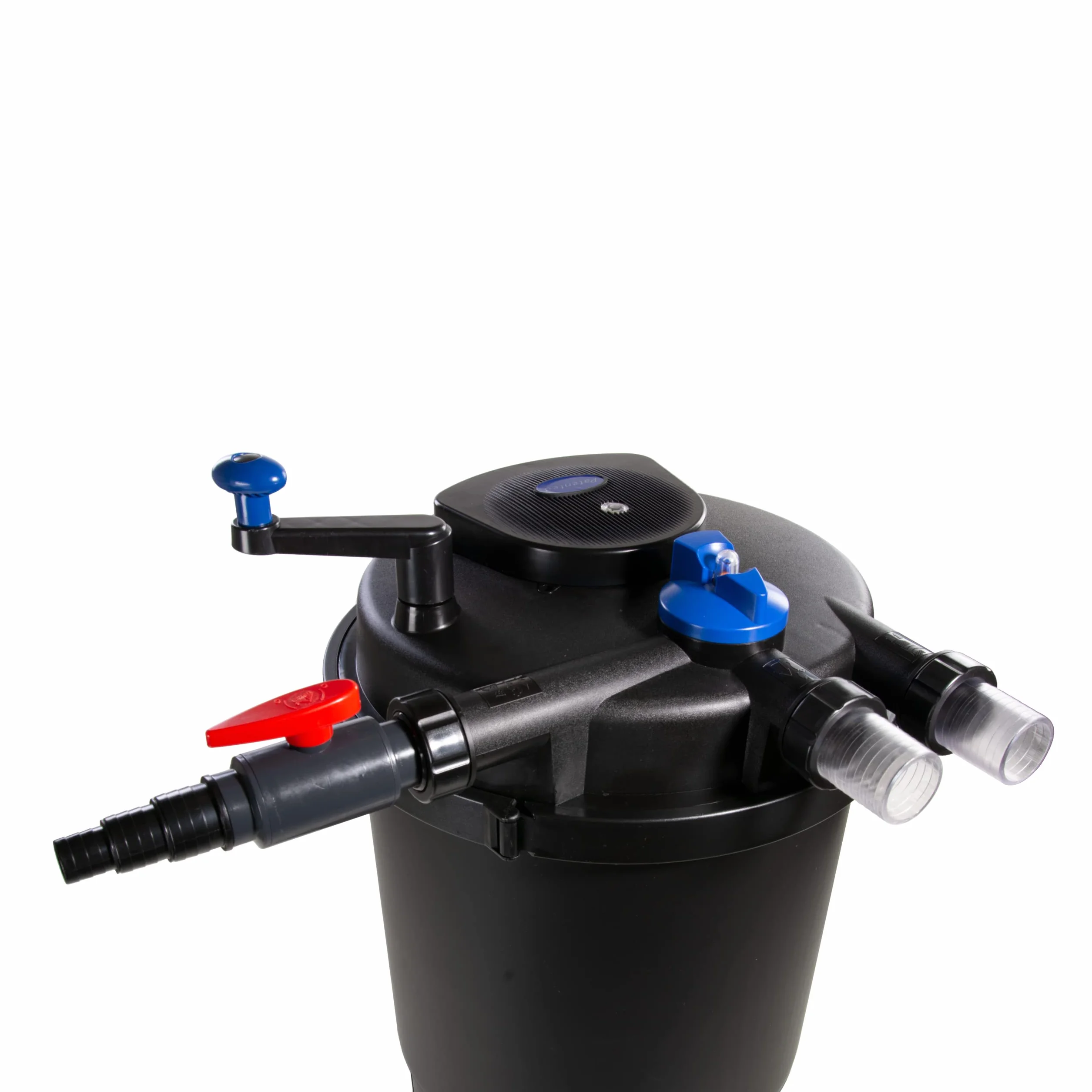 AquaForte GPF-30000 (55 W) filtr ciśnieniowy, moc 55 W, napięcie 230 V, częstotliwość 50 Hz, wlot/wylot 32/38 mm, zalecana ilość przepływu 12 000 l/h, odpowiedni do stawów ozdobnych do 60 000 litrów