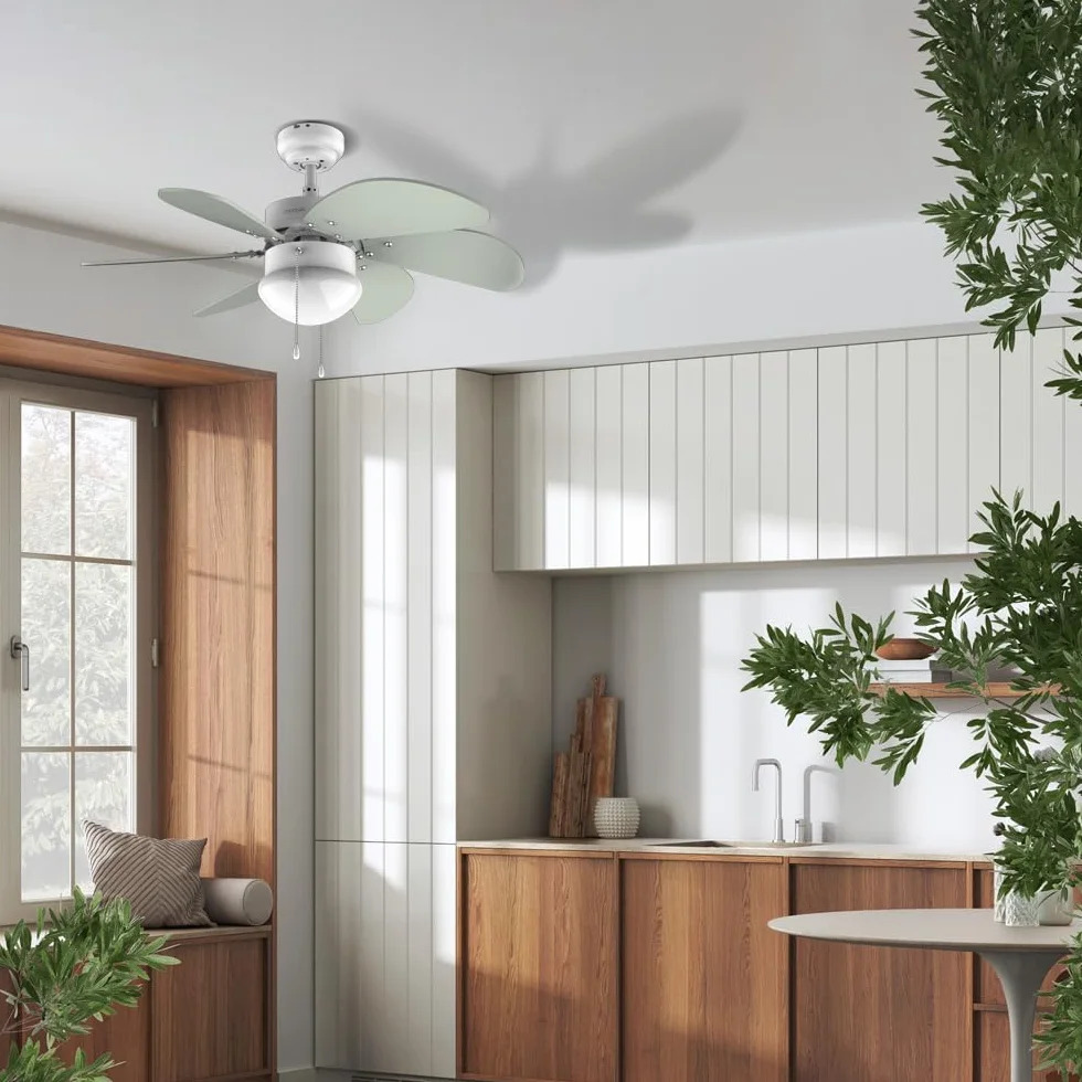Cecotec Wentylator sufitowy EnergySIlence Aero 3600 Vision Mint 50 W 36” z lampą, 3 prędkości, 6 odwracalnych łopatek, tryb zima-lato i łatwa obsługa.