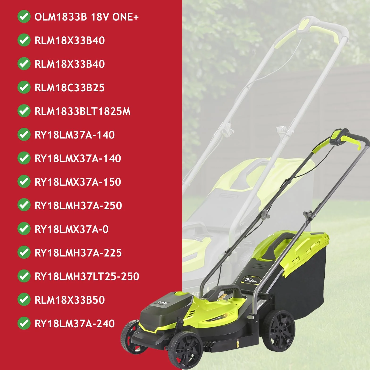 SPARES2GO Dźwignia sterowania przełącznikiem dla Ryobi kosiarki OLM1833B 18 V ONE+ (prawa ręka)