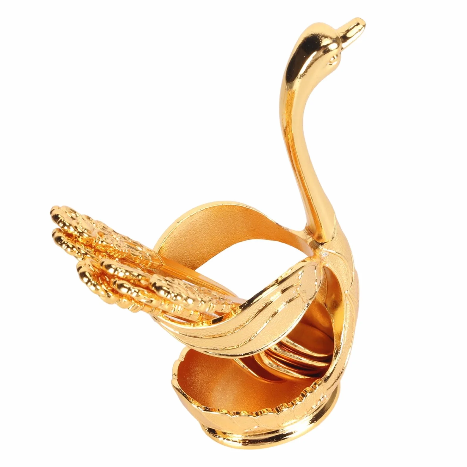 Zestaw 6 łyżek Golden Coffee Spoon KIMISS metalowe dekoracyjne do deserów lodów w kształcie zwierząt