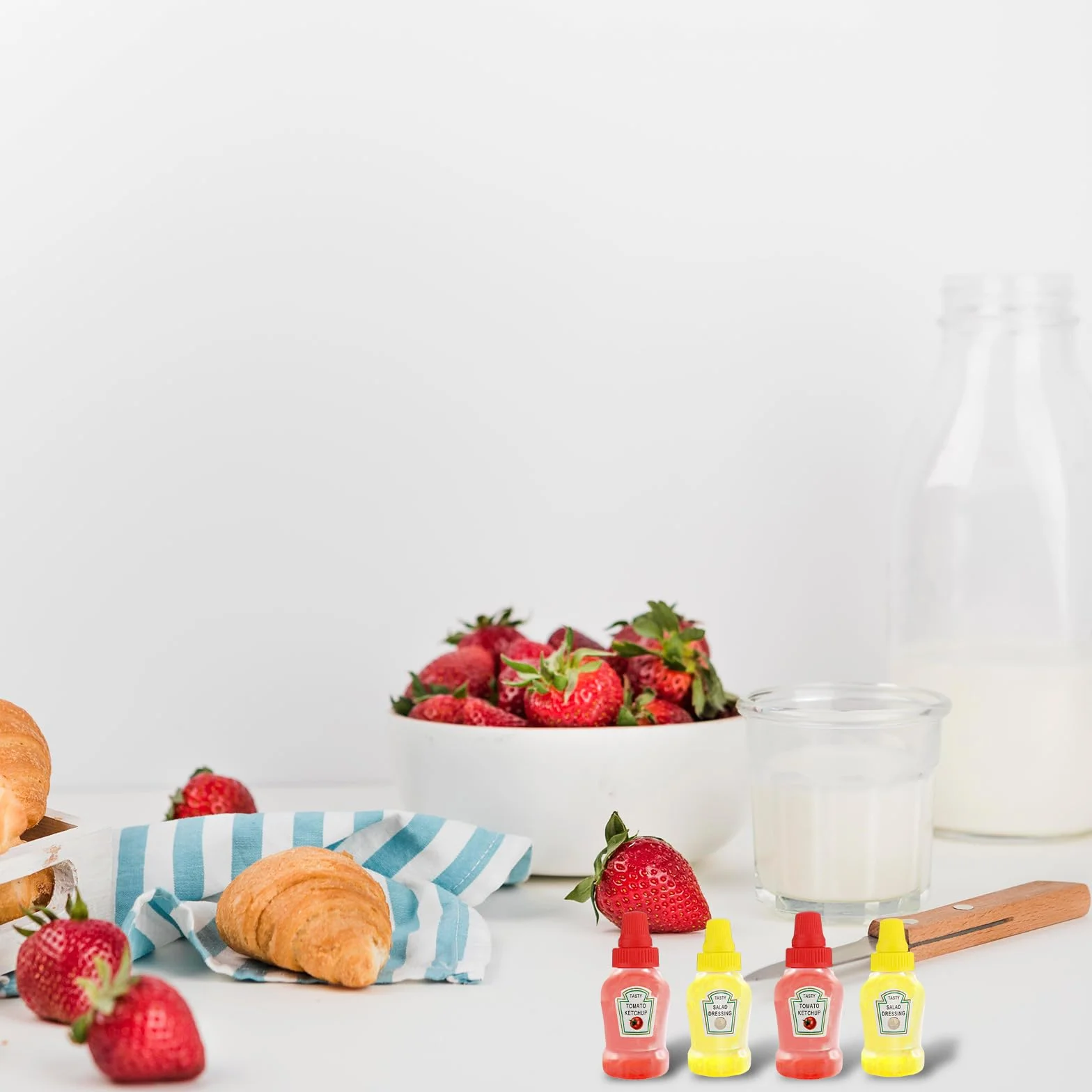 Andibro Mini butelka do keczupu 23 ml plastikowy pojemnik na przyprawy wyciskany sos